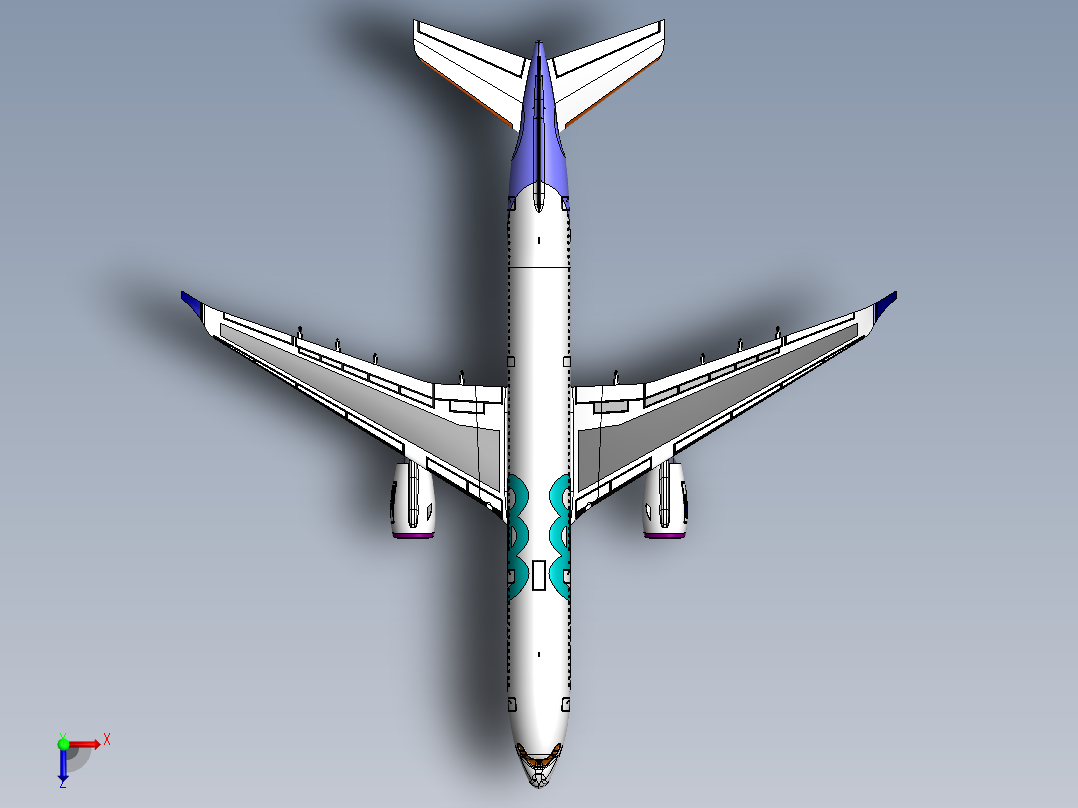 空客A330-900+neo俯视图