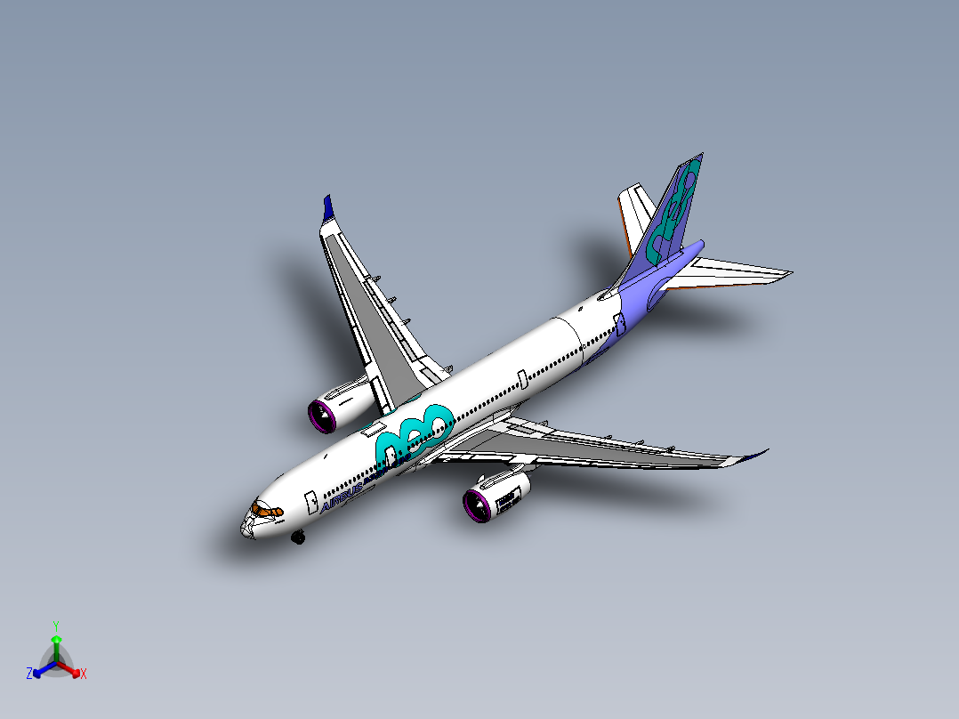 空客A330-900+neo正等轴测图