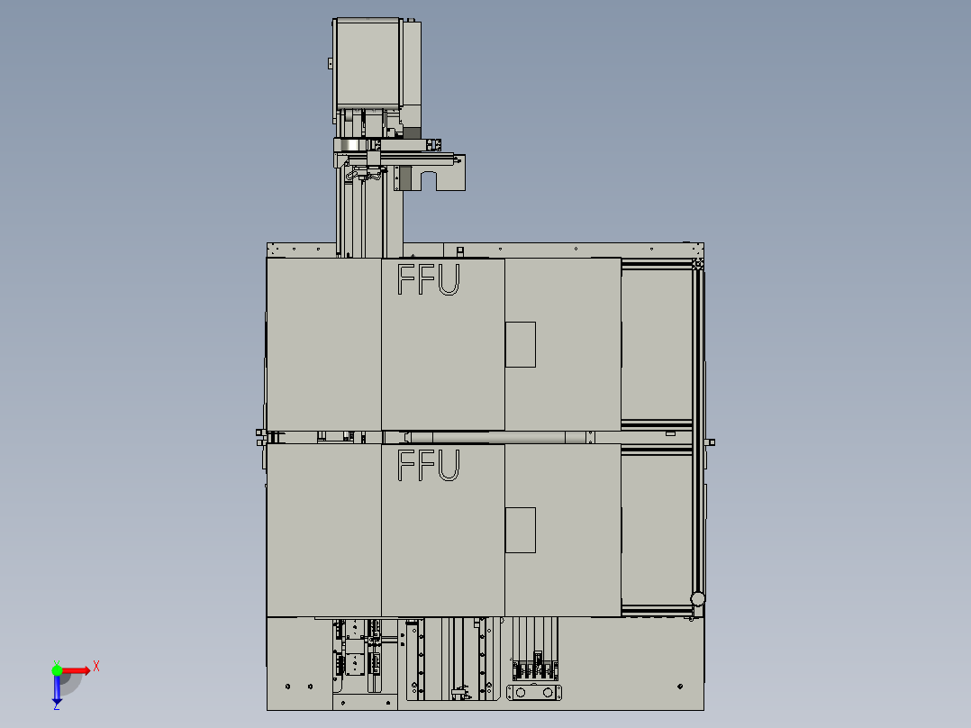 触摸屏自动组装机俯视图