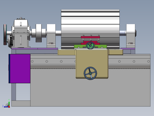 Q512-长齿条加工专用车床设计【三维SolidWorks】右视缩略图