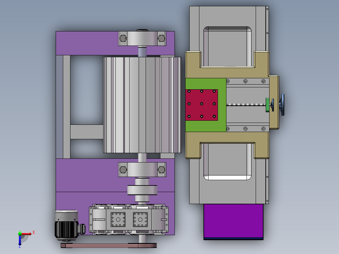 Q512-长齿条加工专用车床设计【三维SolidWorks】俯视图