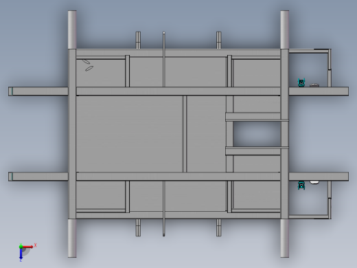车辆主机架焊接- 遥控电动八轮驱动全地形运输车1俯视缩略图