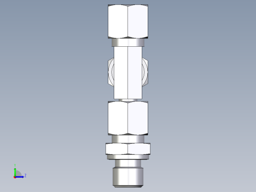 卡套式工业通用硬管接头EO_Assembled_adjustable_standpipe_run_tee_EVL08LR71左视缩略图