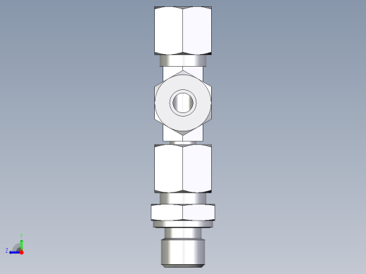 卡套式工业通用硬管接头EO_Assembled_adjustable_standpipe_run_tee_EVL08LR71右视缩略图