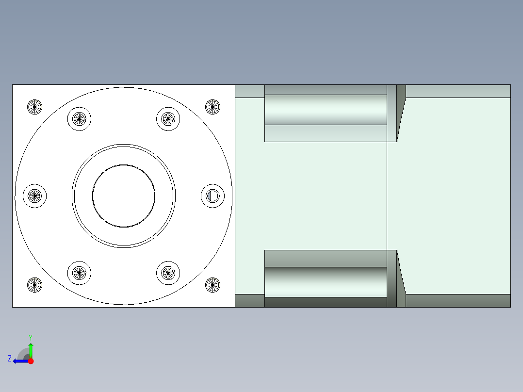 换向器PW90单轴 PLX90-L1 19-80-100-M6.stp右视图