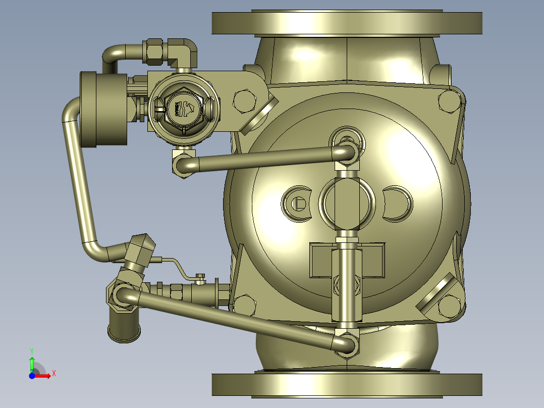 DN100灌溉阀带内部结构前视图