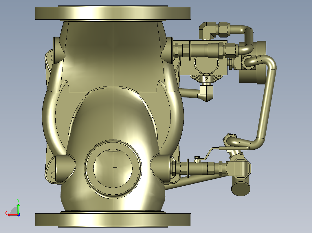DN100灌溉阀带内部结构后视图