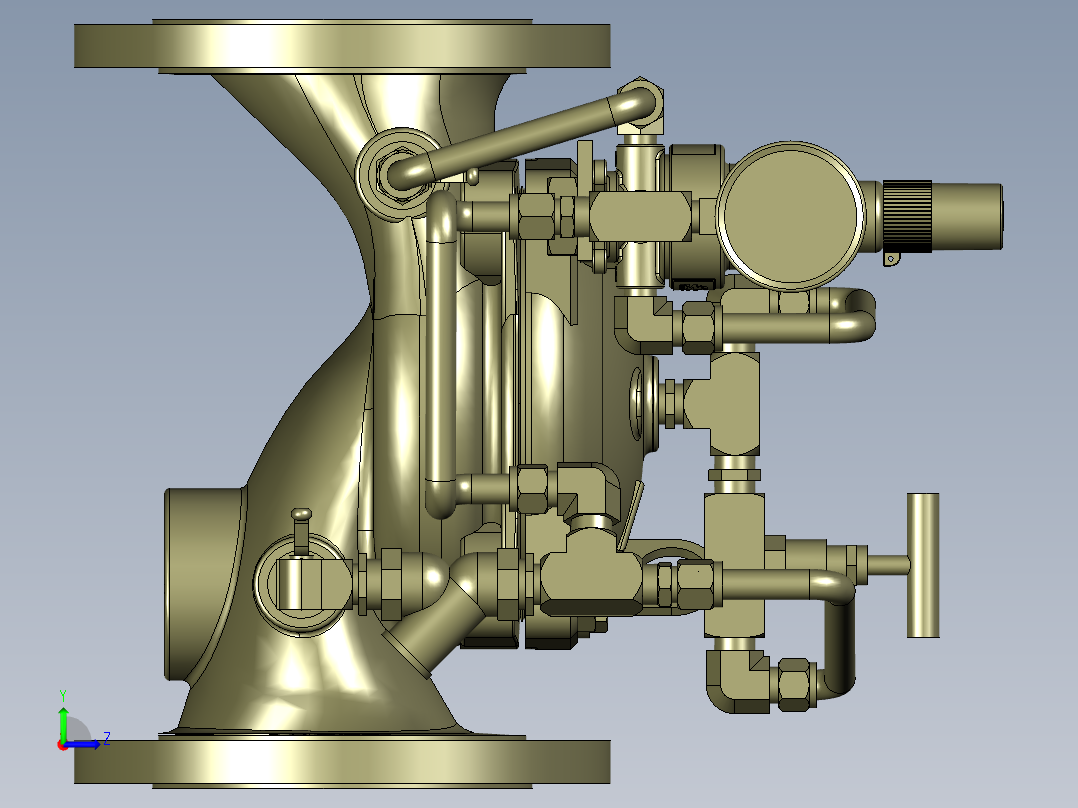 DN100灌溉阀带内部结构左视图