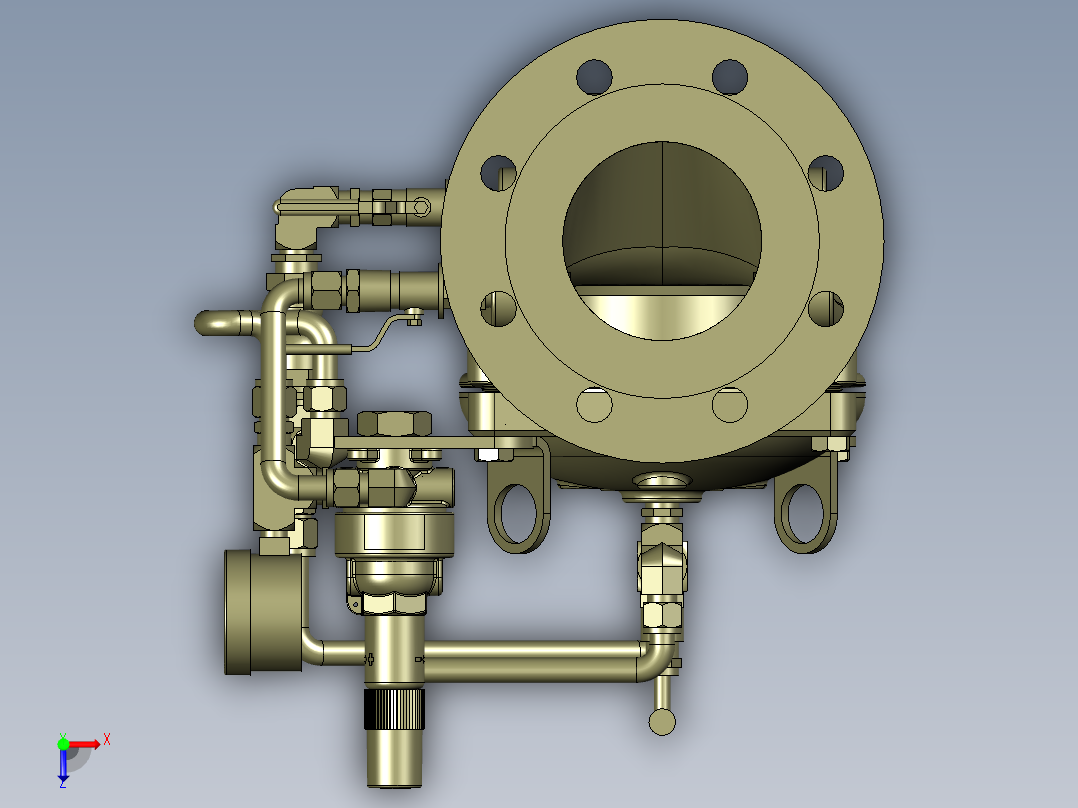 DN100灌溉阀带内部结构俯视图