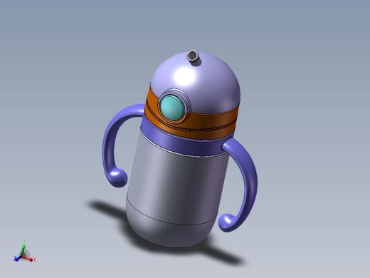 儿童吸管杯SW三维模型