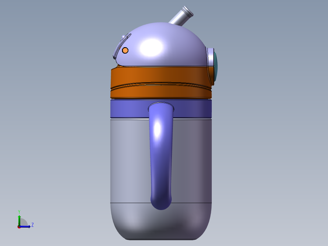 儿童吸管杯SW三维模型左视图