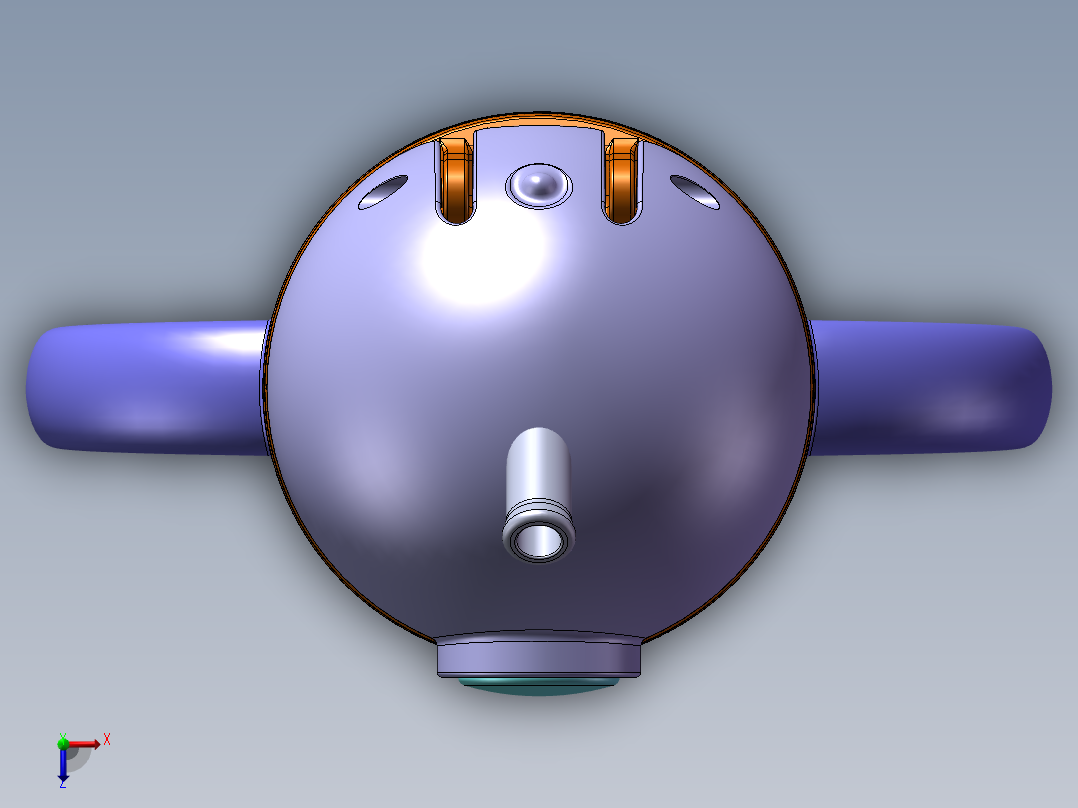 儿童吸管杯SW三维模型俯视图