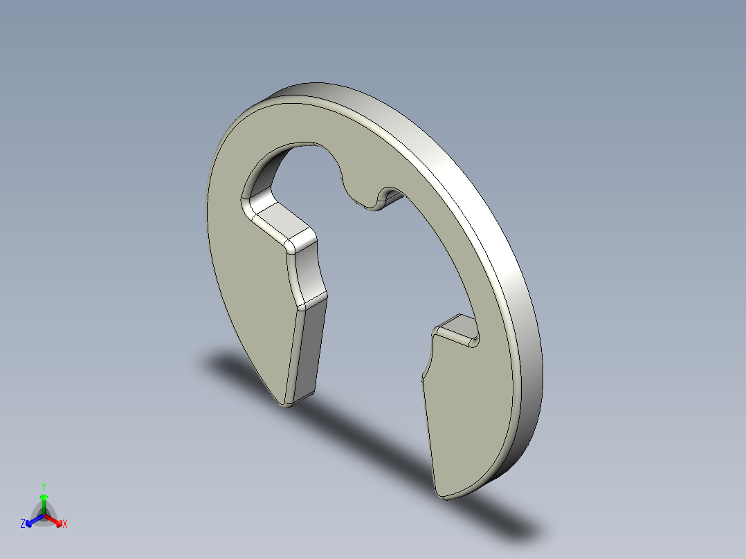 E型扣環10.-3D多系列多零件图纸模型主视图