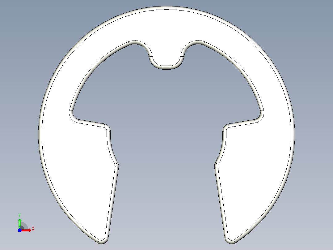 E型扣環10.-3D多系列多零件图纸模型前视图