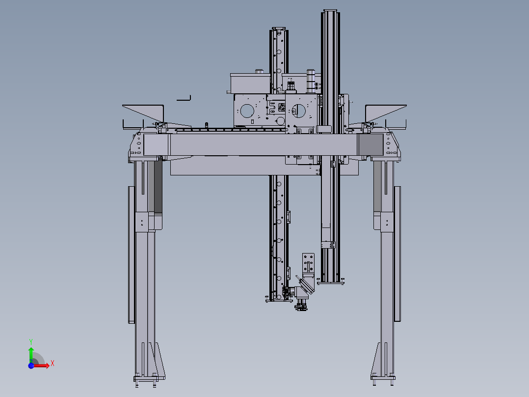 龙门桁架机械手三维模型前视图