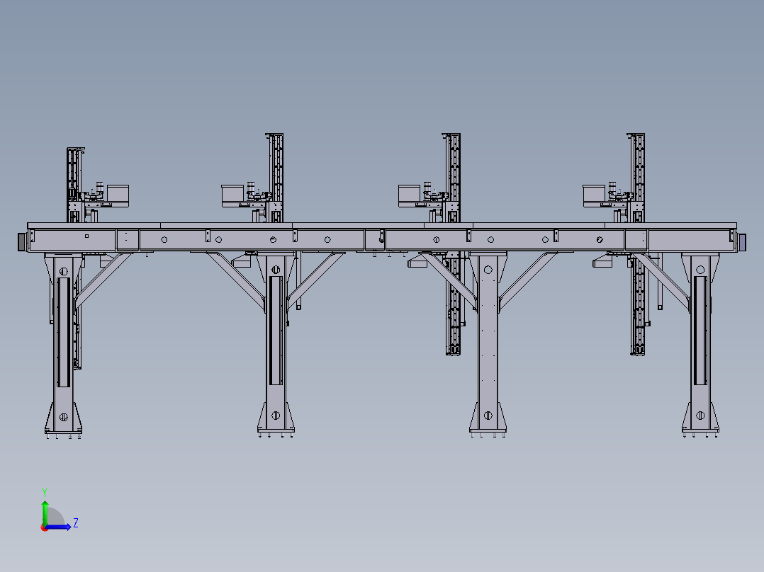 龙门桁架机械手三维模型左视图