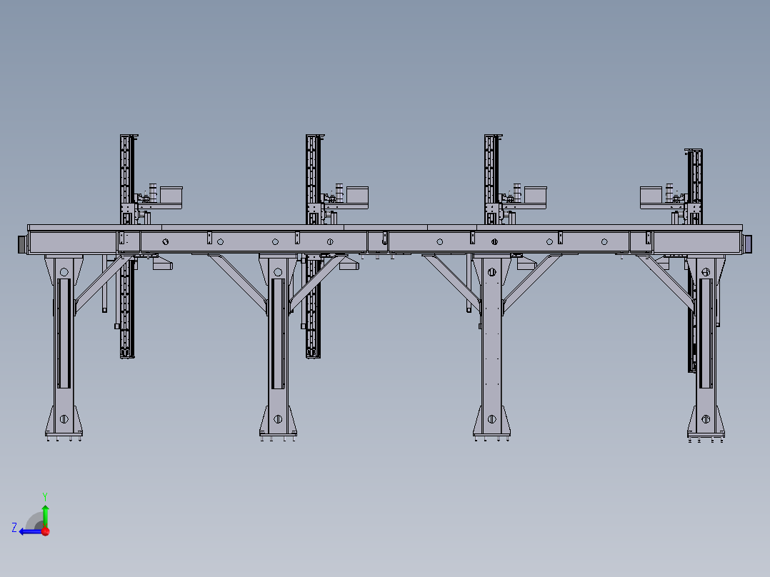 龙门桁架机械手三维模型右视图