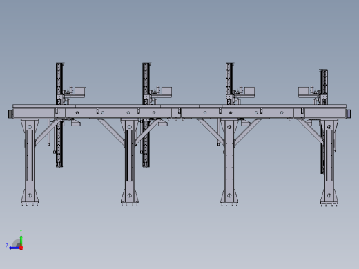 龙门桁架机械手三维模型右视缩略图