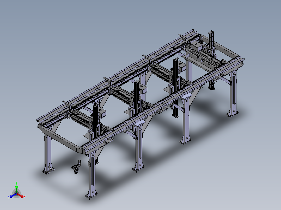 龙门桁架机械手三维模型正等轴测图