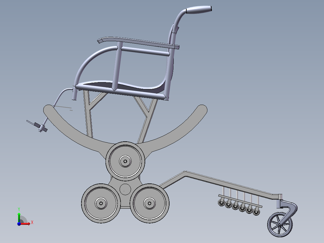 残疾人康复智能助行器sw19可编辑前视图
