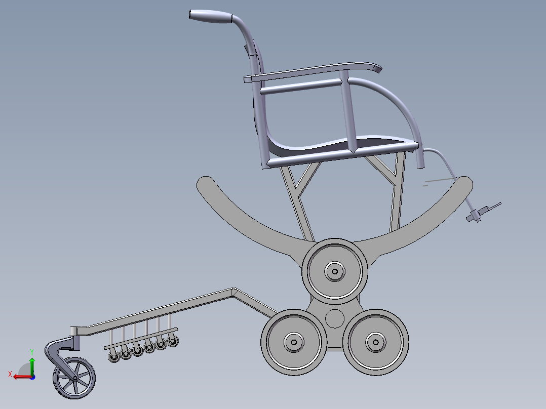 残疾人康复智能助行器sw19可编辑后视图