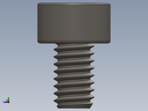 Screw_DIN_912_M2.5x4F_A2.SLDPRT公制内六角螺钉右视缩略图