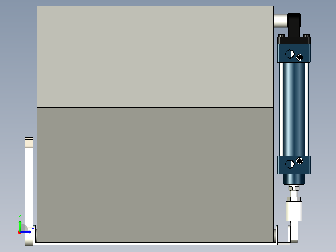 仓门自动开启缓冲料斗左视图
