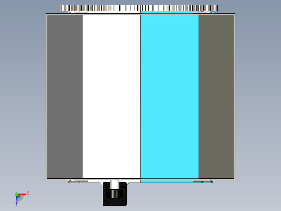 仓门自动开启缓冲料斗俯视图