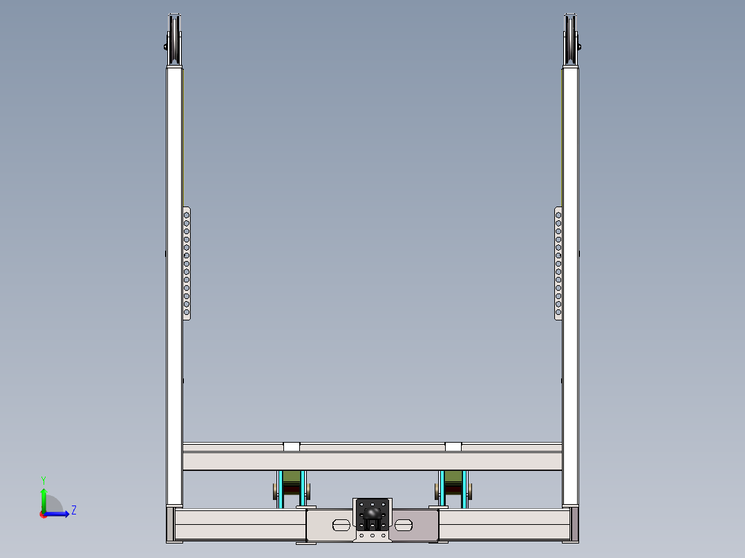 中置轴轿运车后挂框架总成左视图