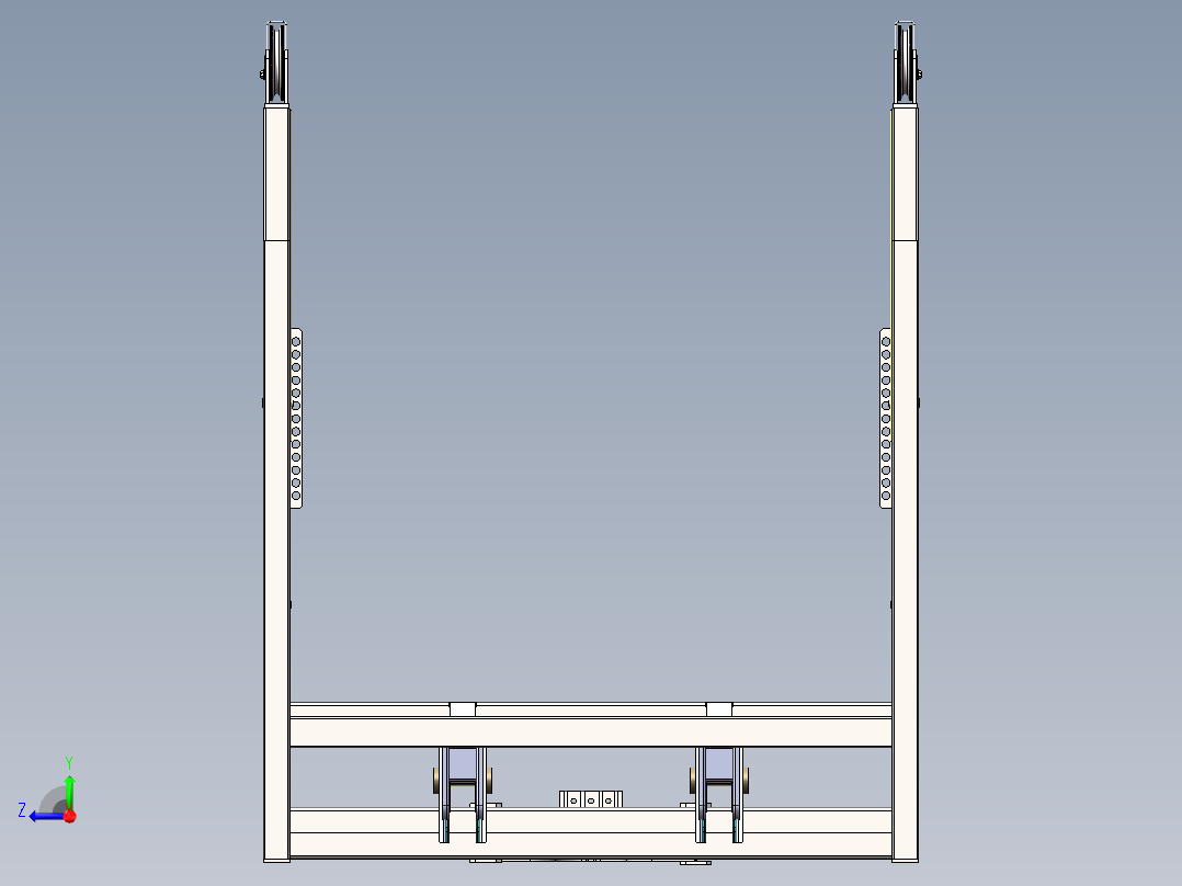 中置轴轿运车后挂框架总成右视图