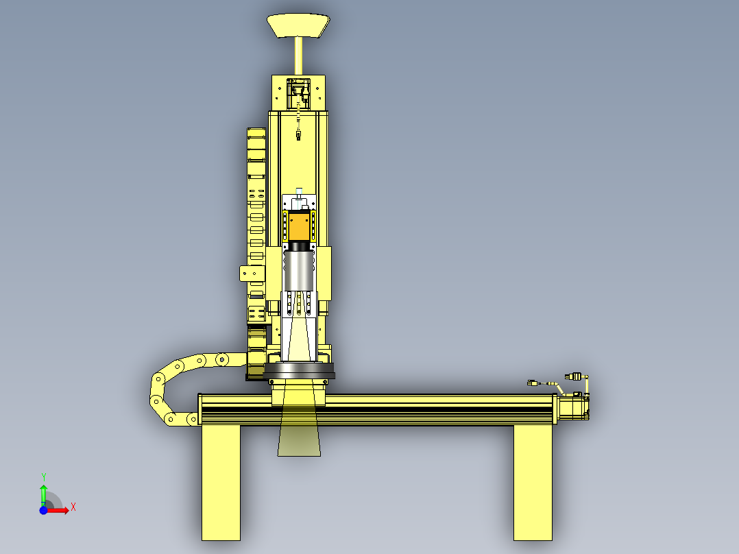 三轴移动视觉扫描检测机构前视图