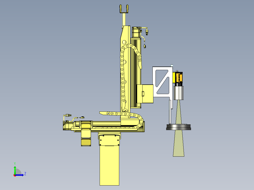 三轴移动视觉扫描检测机构左视图