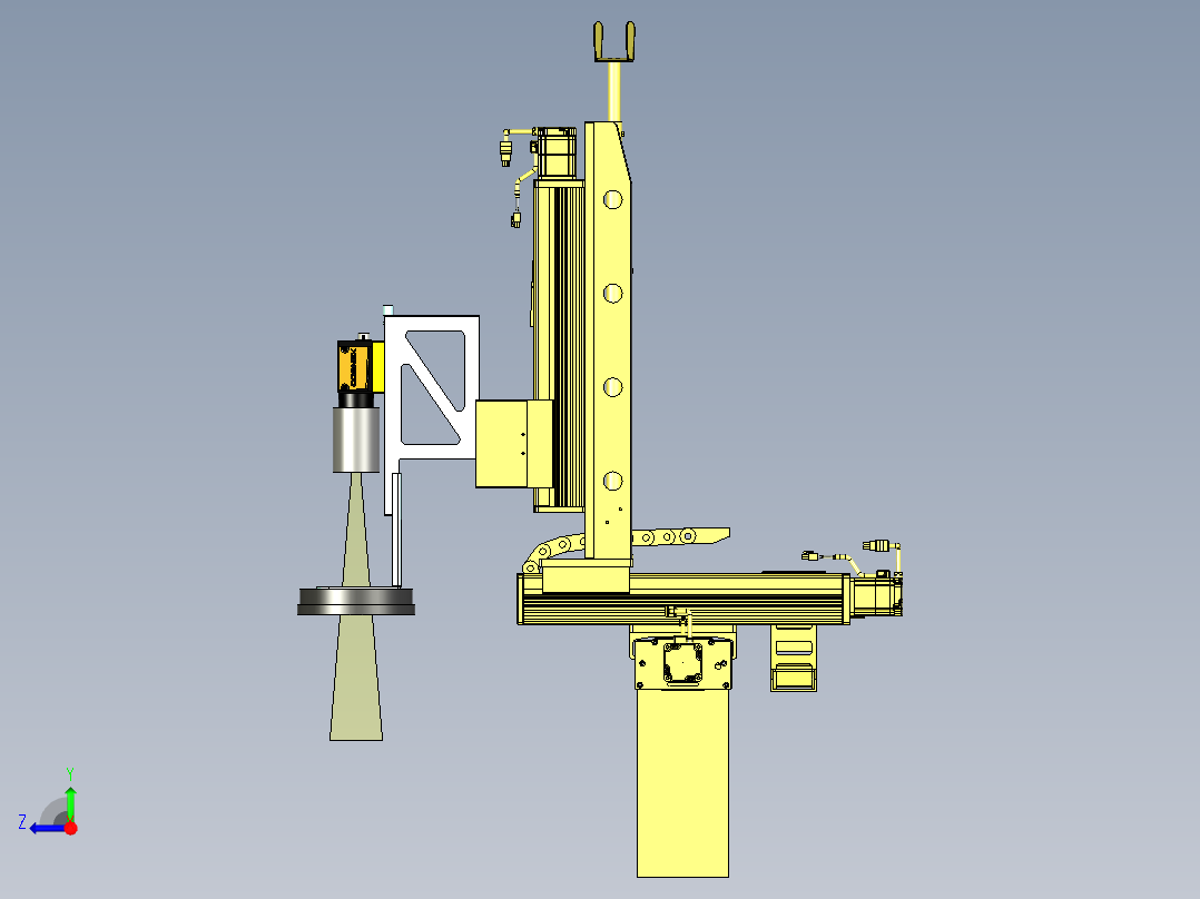 三轴移动视觉扫描检测机构右视图