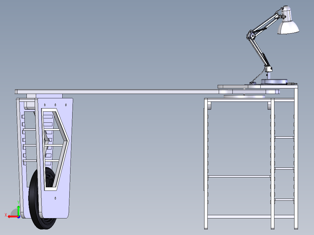 180°桌子后视图