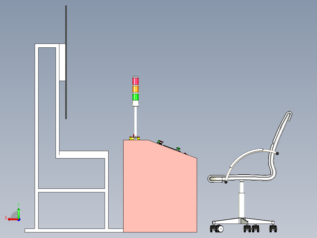 消防系统控制中心设计后视图
