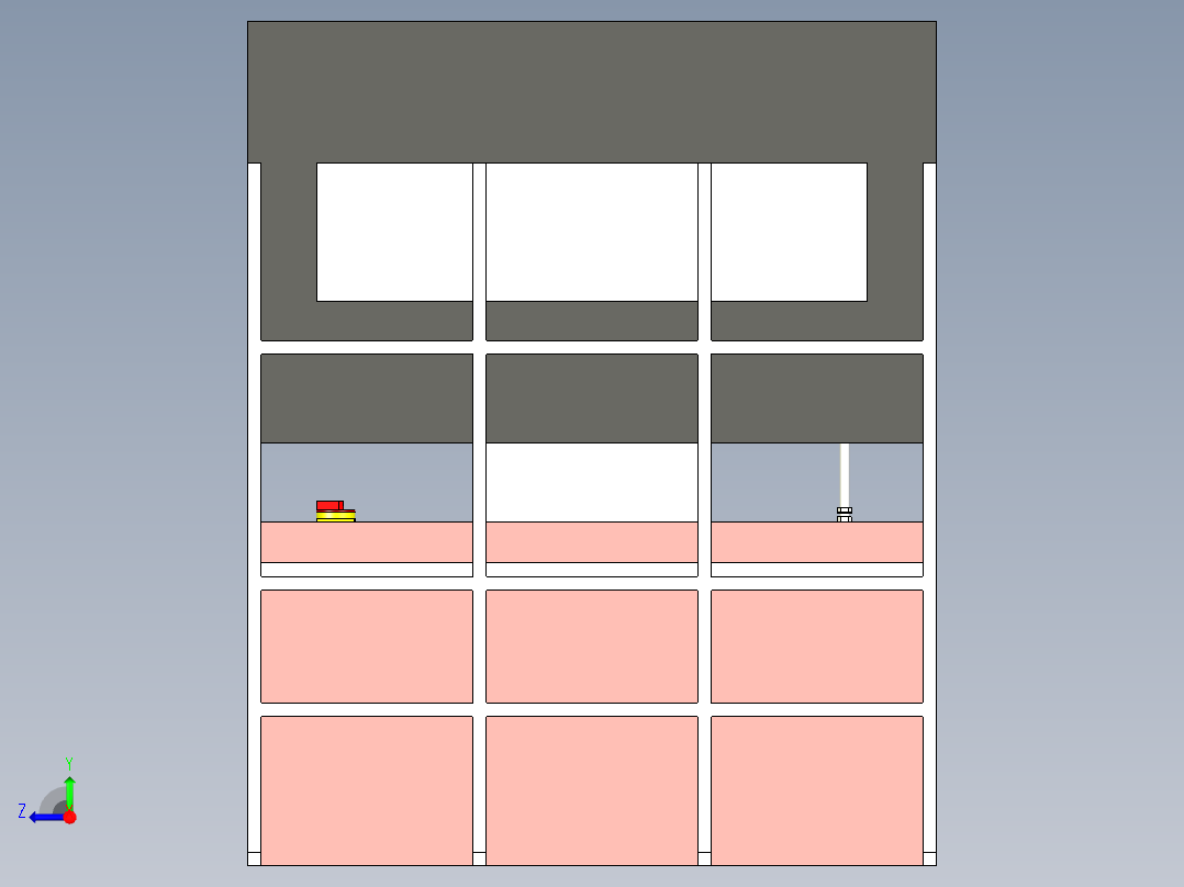 消防系统控制中心设计右视图