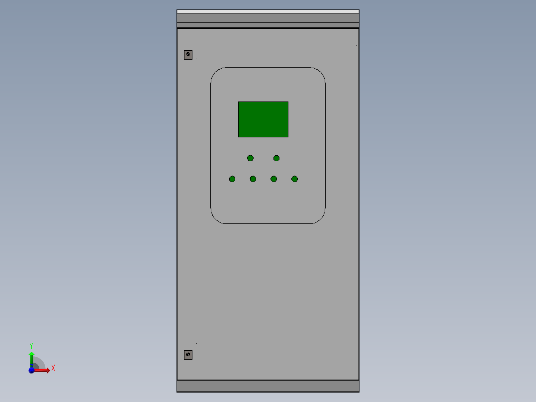 solidworks双层户外电柜模型 182347前视图