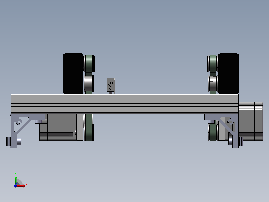 0.8米0.34米双带输送机构前视图