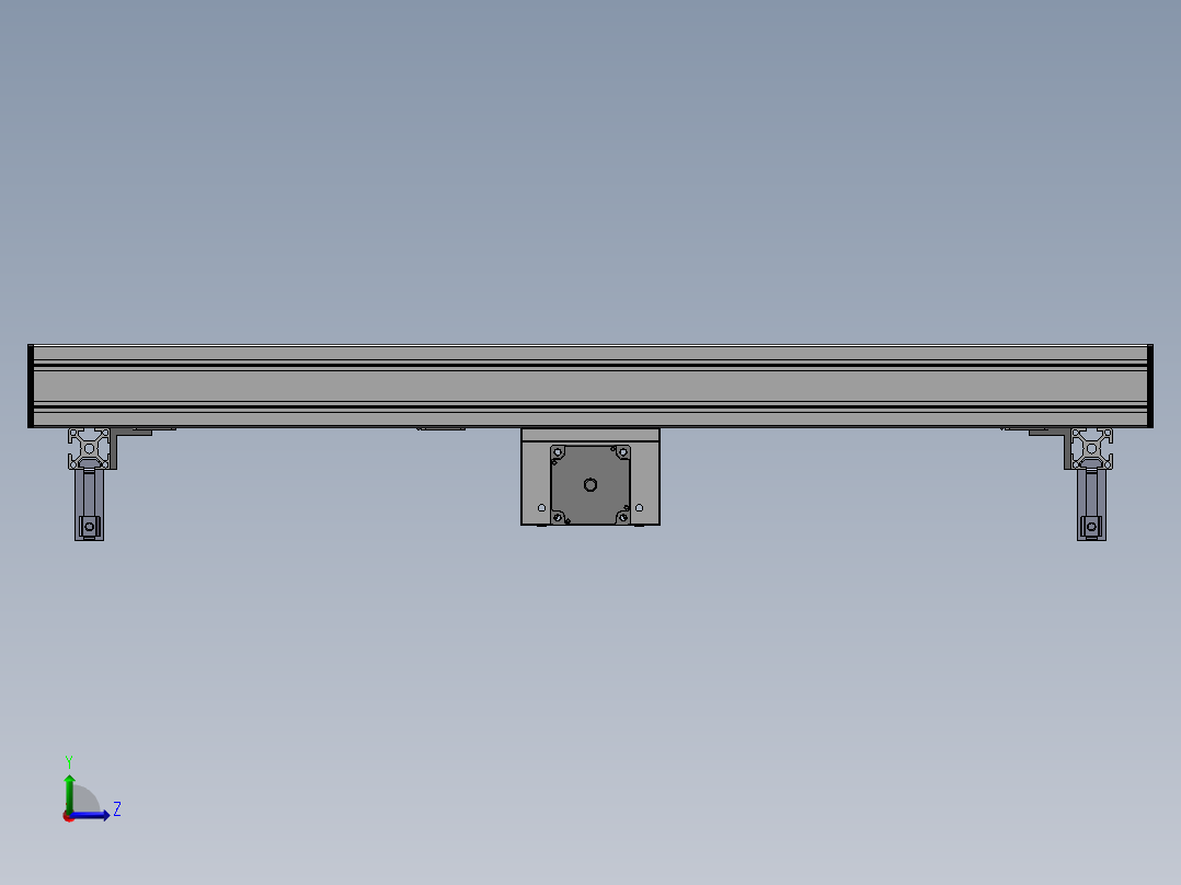 0.8米0.34米双带输送机构左视图