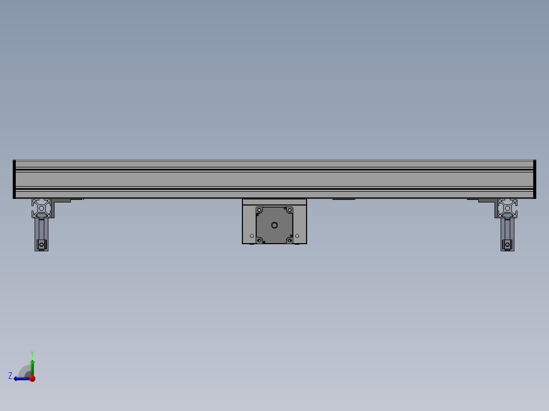 0.8米0.34米双带输送机构右视图