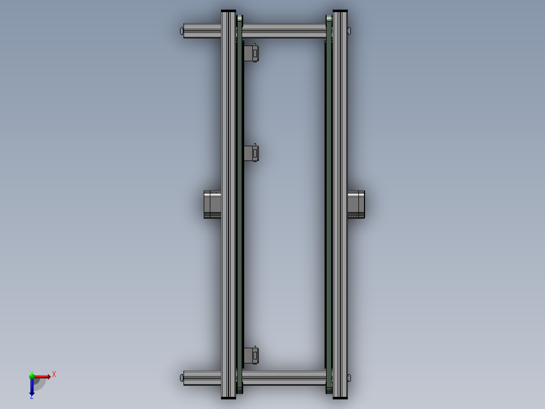 0.8米0.34米双带输送机构俯视图