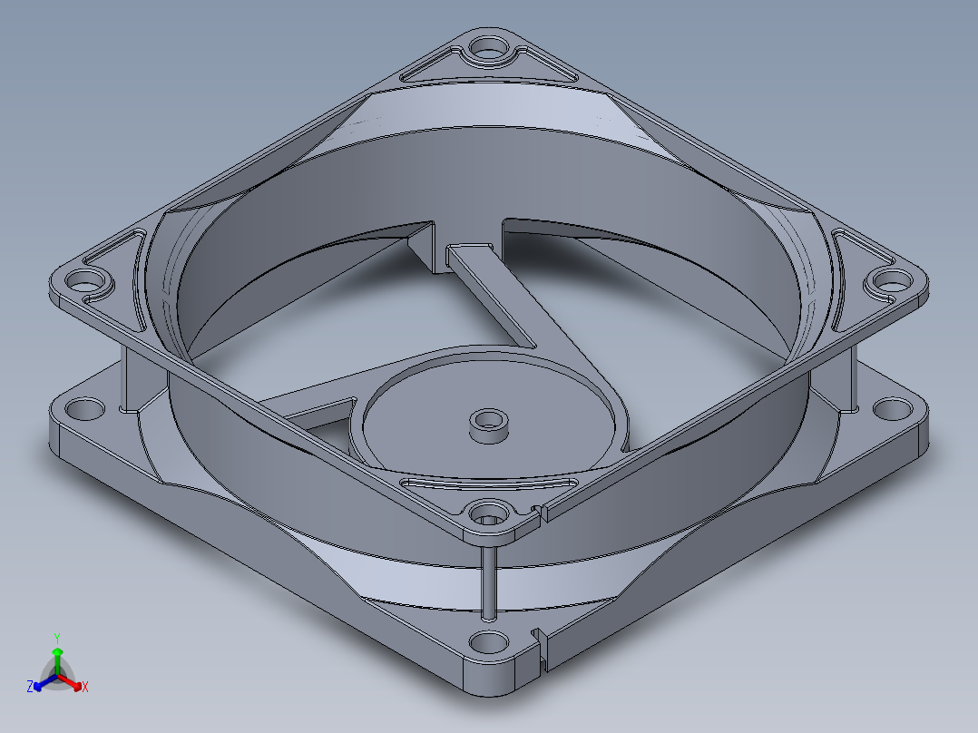 计算机cpu和显卡风扇外壳14正等轴测图