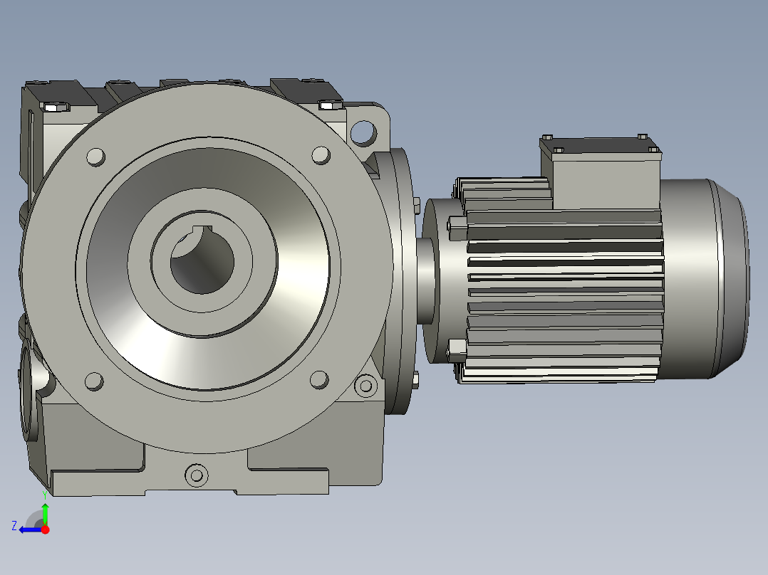 国茂-减速电机87_Y100M_60右视图