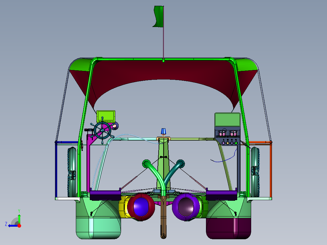 小型运车船右视图