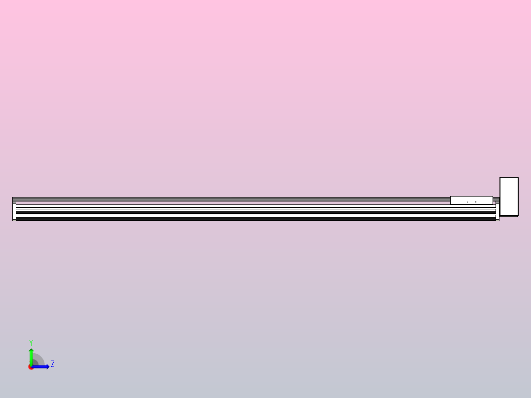 皮带直线轴半封闭可选导轨TPA-HNB-202D-140-L1950-LU-Y-P75-N3左视图