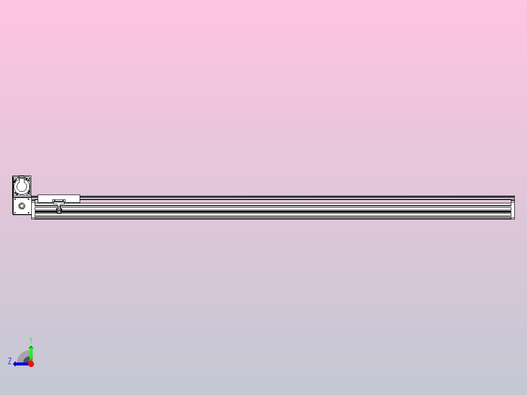 皮带直线轴半封闭可选导轨TPA-HNB-202D-140-L1950-LU-Y-P75-N3右视图