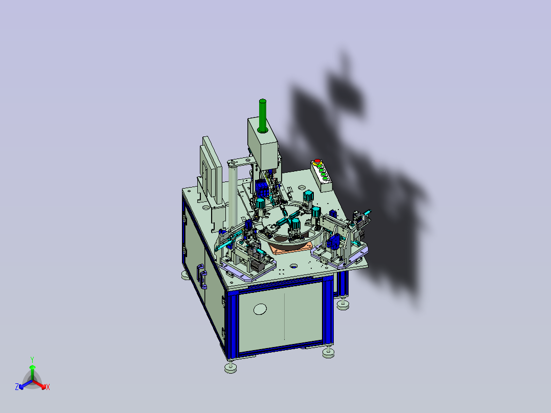 屏蔽线头卡子自动化装配设备主视图