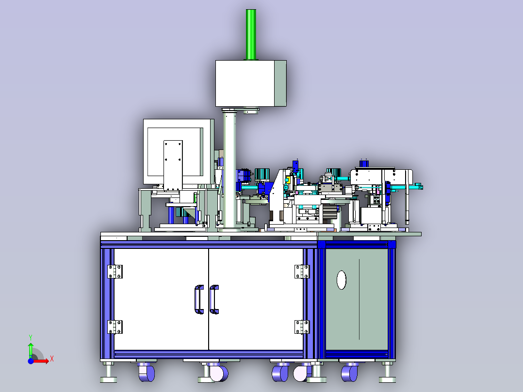 屏蔽线头卡子自动化装配设备前视图