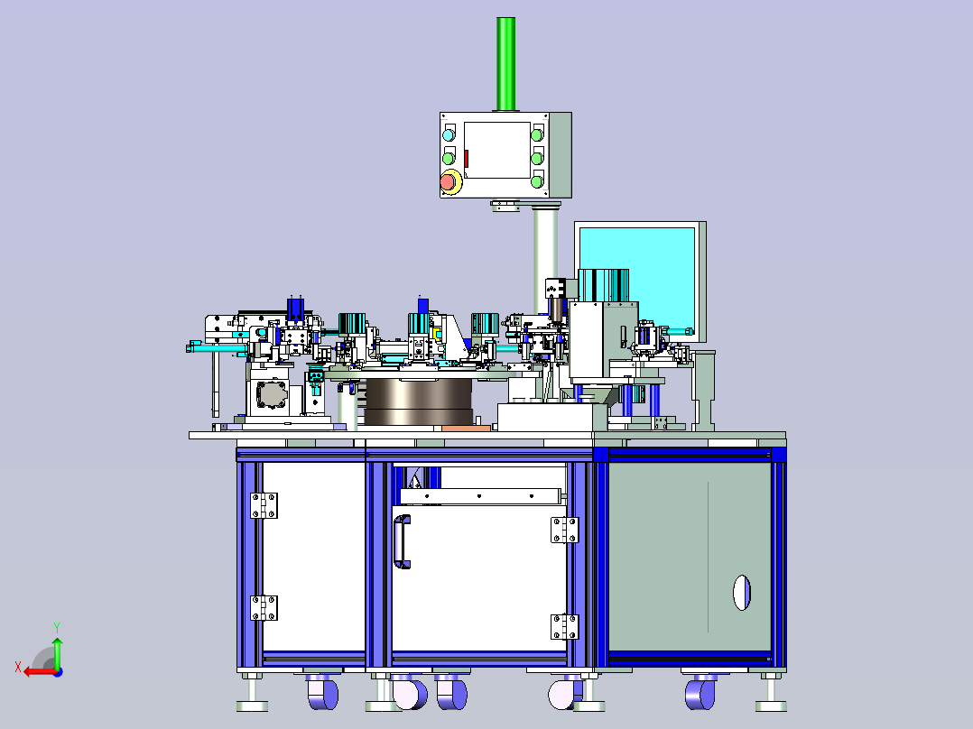 屏蔽线头卡子自动化装配设备后视图