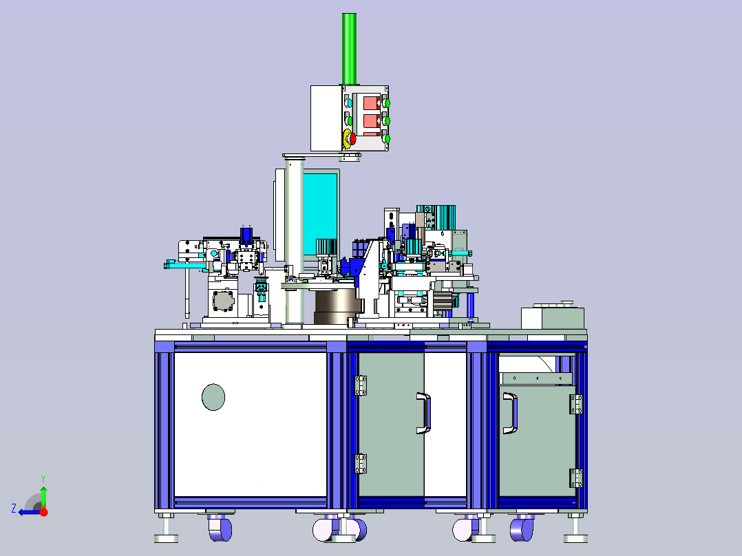 屏蔽线头卡子自动化装配设备右视图